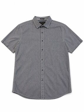 Marc Anthony Short-Sleeve Button-Up Shirt in Grey